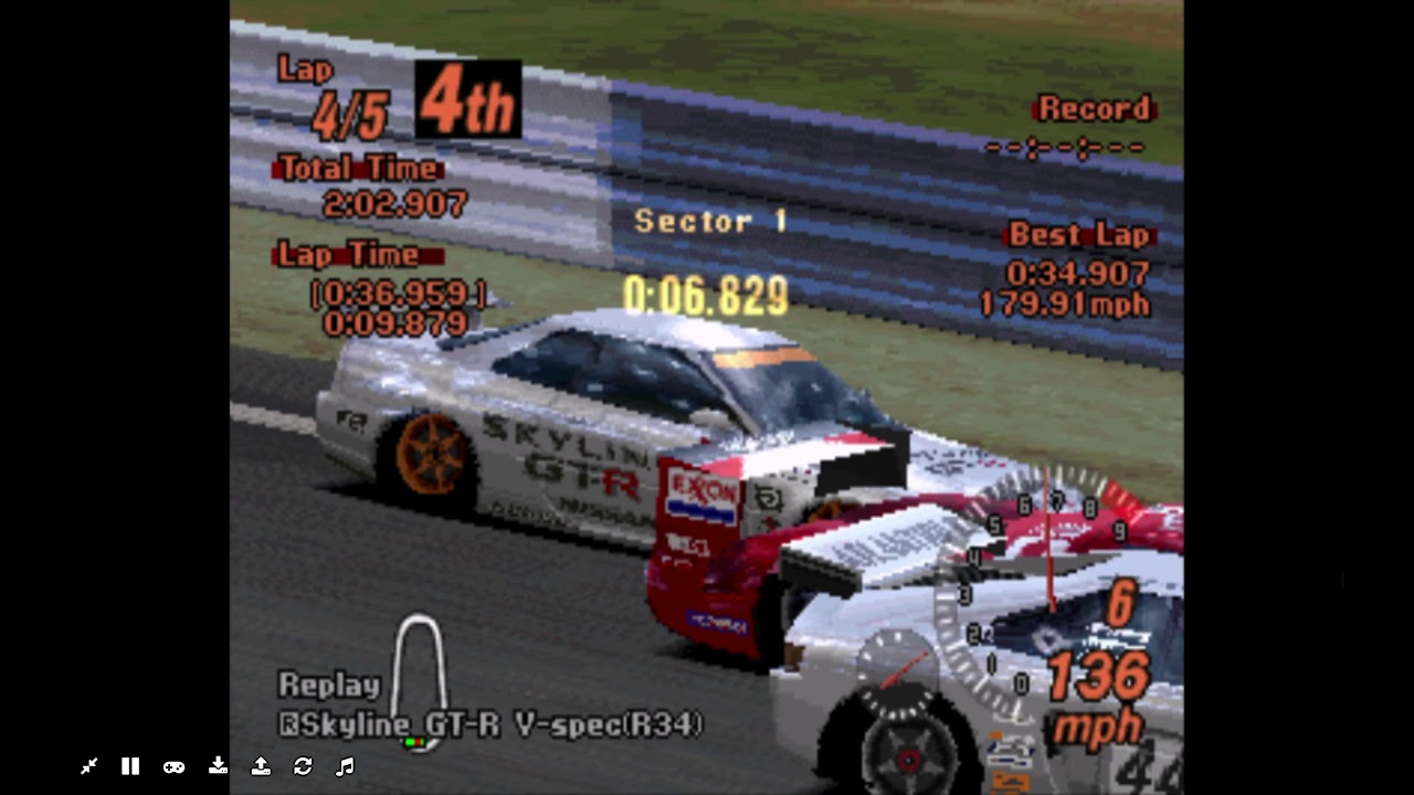Gran Turismo 2 – Skyline GT-R R34 beat AllStars!! @SuperSpeedway