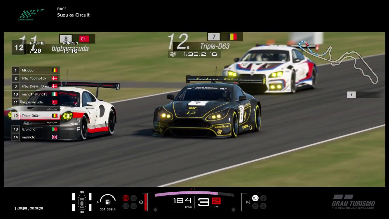 Gran Turismo™SPORT: Triple-D63 train @ Suzuka || Aston Martin V12 Vantage ||| Game sound only