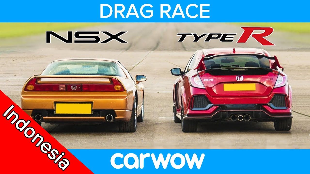 Honda Civic Type R vs NSX Lama – DRAG RACE, ROLLING RACE & TES REM