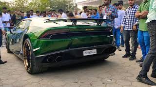 India’s loudest exhaust in hyd of lamborghini huracan lp 610- 4 || Porsche 911 || Ferrari || at MVSR