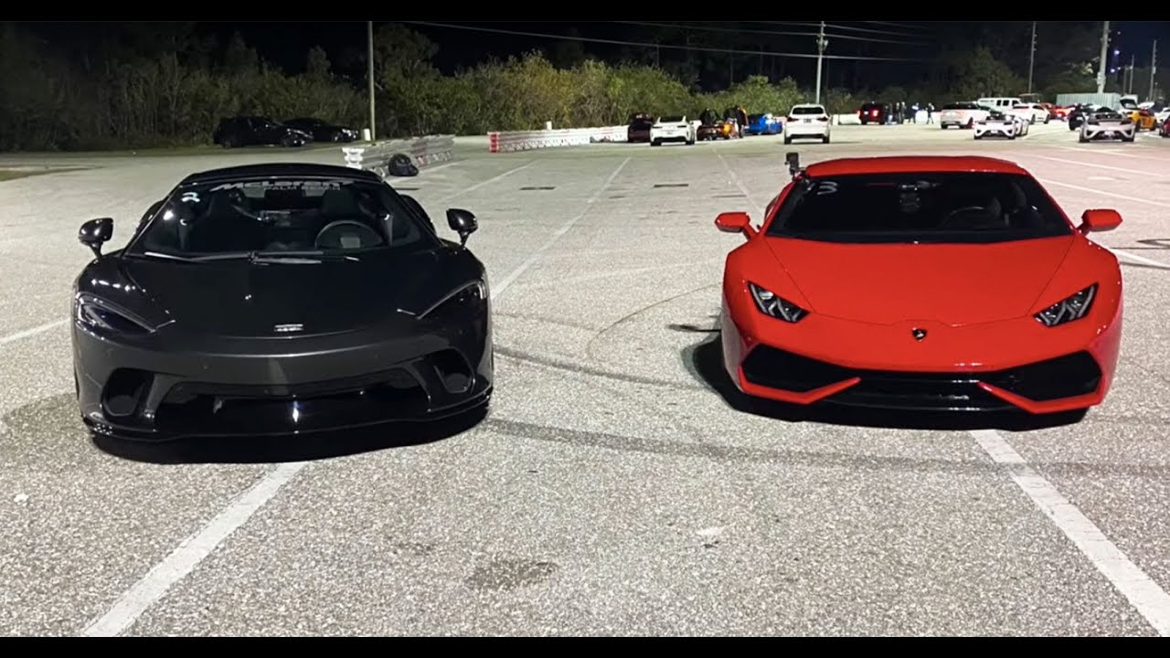 Lamborghini Huracan VS the new McLaren GT  1/4 mile race