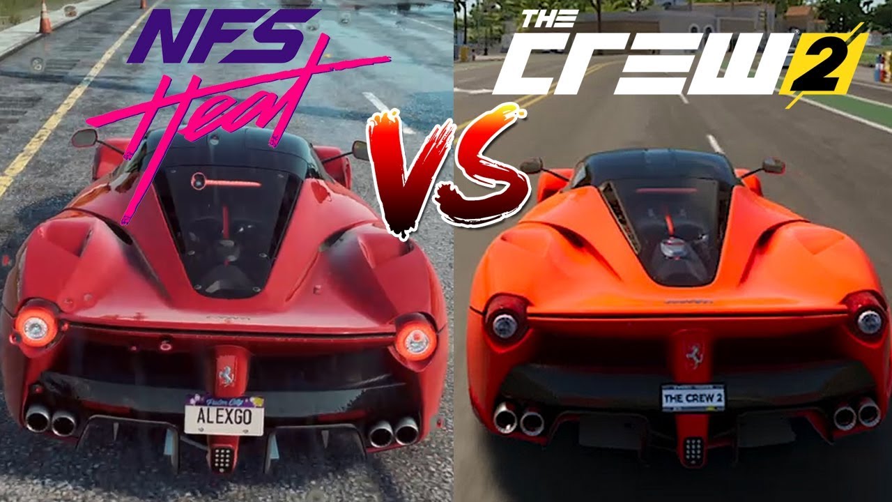 Need For Speed Heat vs The Crew 2 ⭐Ferrari LaFerrari Direct Comparison