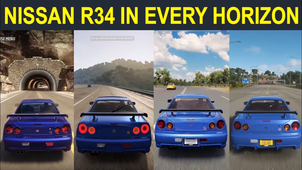 Nissan Skyline GT-R R34 in Every Forza Horizon 1,2,3,4 l Forza Evolution of Nissan GT-R R34