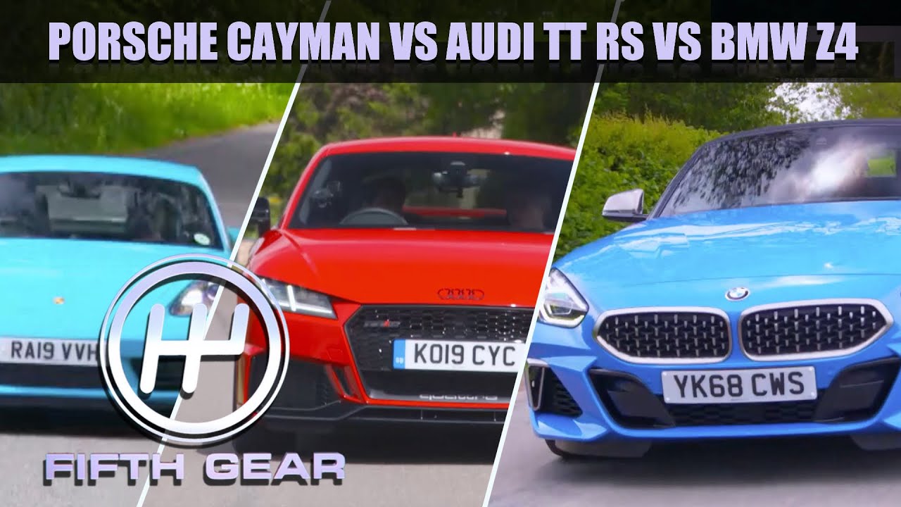 Porsche Cayman VS Audi TT RS VS BMW Z4 – the road test | Fifth Gear