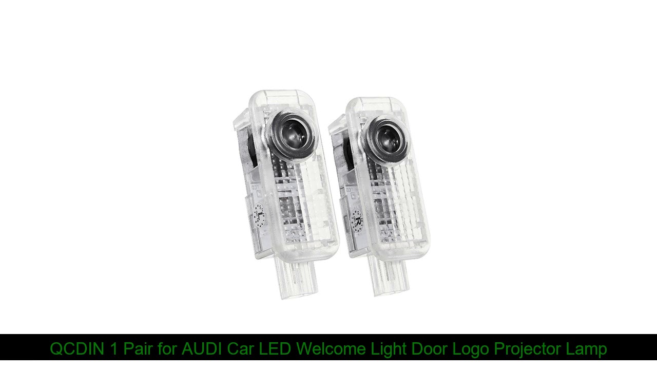QCDIN 1 Pair for AUDI Car LED Welcome Light Door Logo Projector Lamp for A1 A3 A4 A6 Q3 Q7 R8 TT R