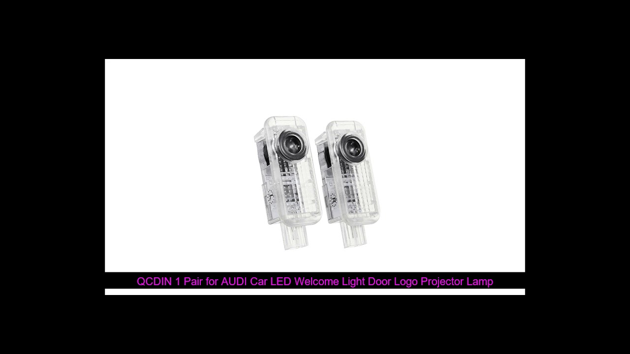 QCDIN 1 Pair for AUDI Car LED Welcome Light Door Logo Projector Lamp for A1 A3 A4 A6 Q3 Q7 R8 TT R