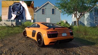 The Crew 2 – AUDI R8 V10 PLUS – Test Drive with THRUSTMASTER TX + TH8A – 1080p60FPS