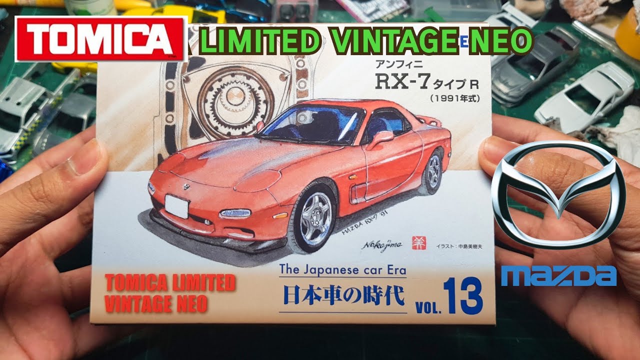 Tomica limited vintage neo Mazda Rx-7 type r fiery red unboxing!!!|เเกะกล่องtomytec rx7