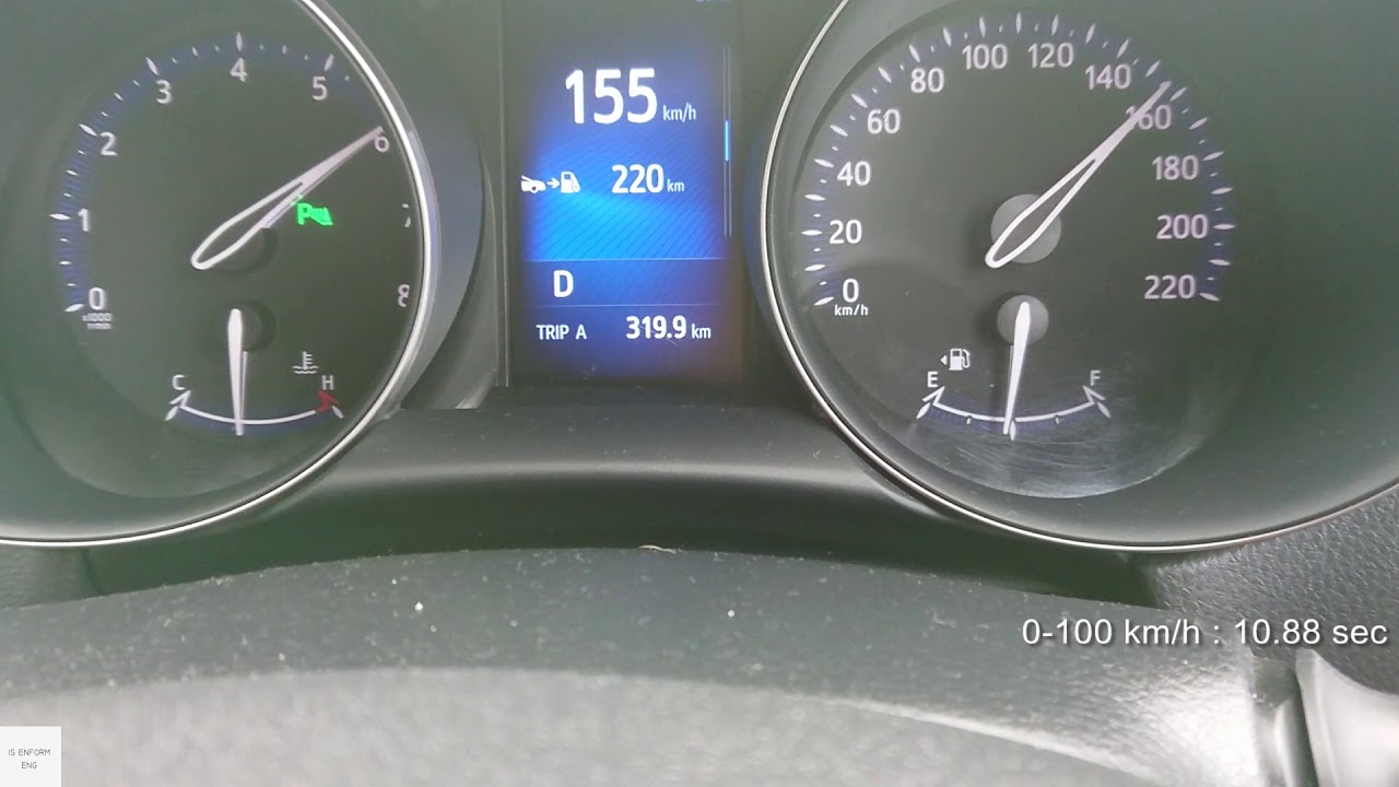 Toyota C-HR 1.8 Acceleration : 0-100 km/h 0-160 km/h 60-100 km/h