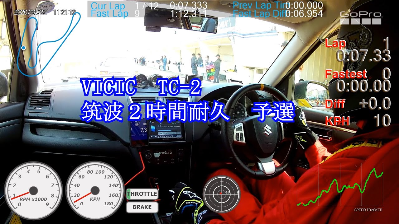 VICIC TC-2 筑波２時間耐久　予選　2020.03.22 SWIFT SPORTS ZC32S ポンコツドライバー