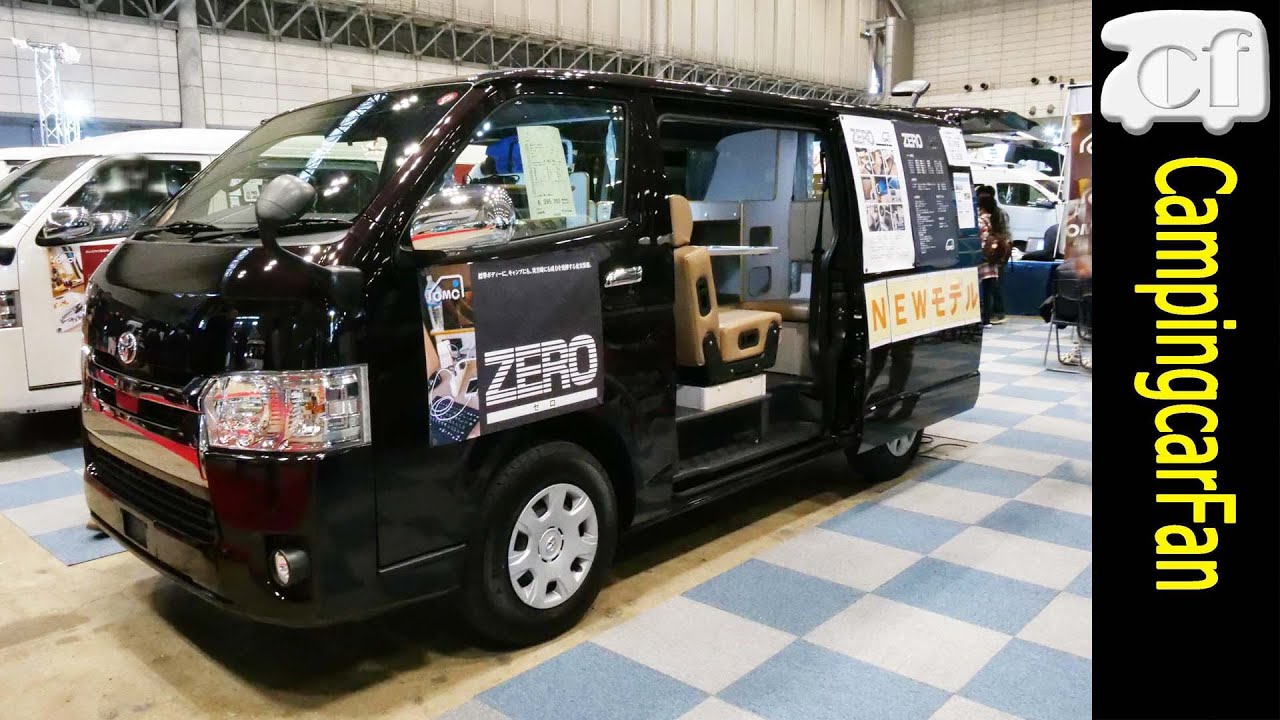 【ZERO：オーエムシー】ハイエースバンコンキャンピングカー：標準ボディながら縦置き2段ベッドやラップポン標準装備の災害対応バンコン