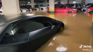 Đau lòng với cảnh siêu xe Lamborghini Huracan “chết đuối” trong hầm gửi xe ở Brasil