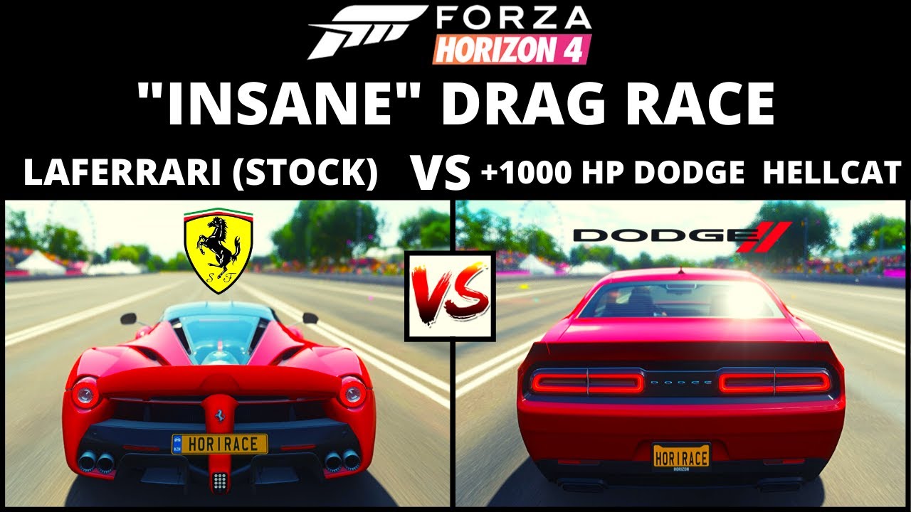 +1000 HP Dodge SRT HellCat VS LaFerrari (Stock) | Drag Race | Forza Horizon 4