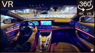 【360度動画】まるで助手席気分（夜のベンツ車内体験）夜のドライブをしりとりしながら走りませんか。【4KVR】Mercedes-Benz　AMG GT