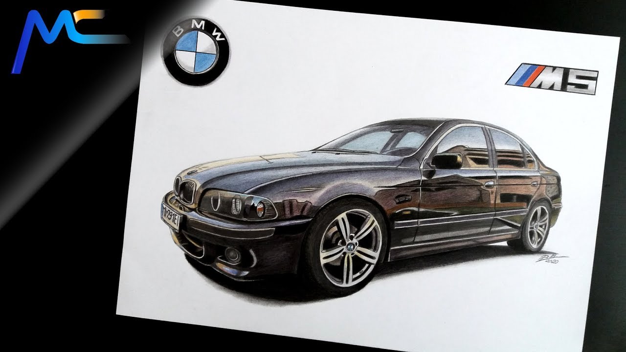 58. How to draw – BMW M5 E39 – Realistic / Realistické