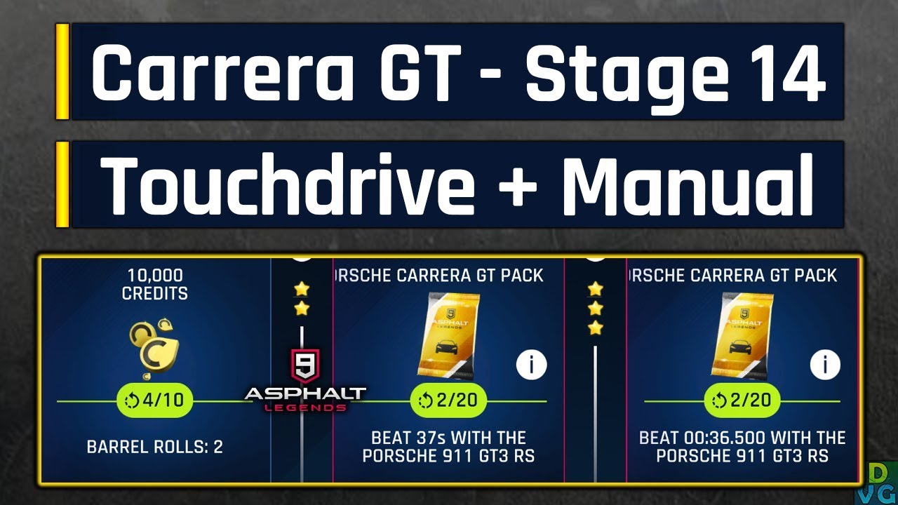 Asphalt 9 | Porsche Carrera GT Special Event | Stage 14 – Touchdrive + Manual
