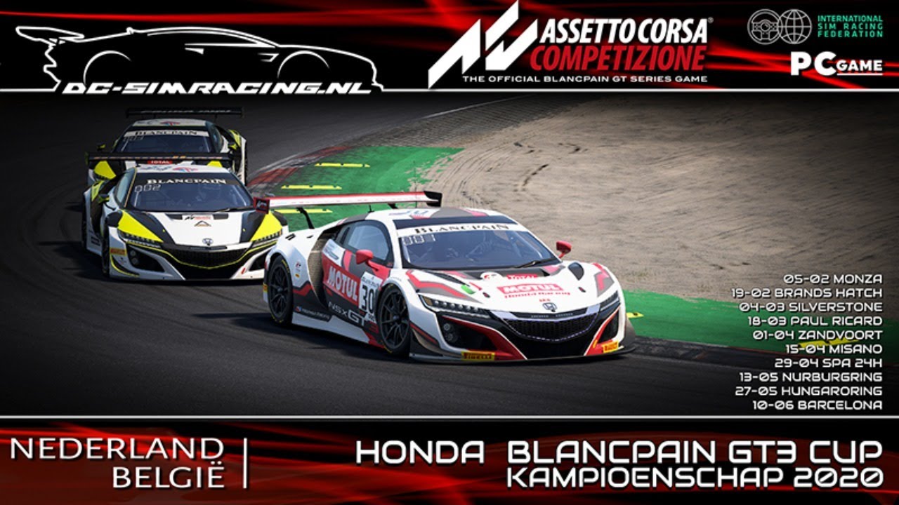 Assetto Corsa Competizione – Honda NSX Blancpain GT3 Cup – Spa Francorchamp – DC-SimRacing.NL – LIVE
