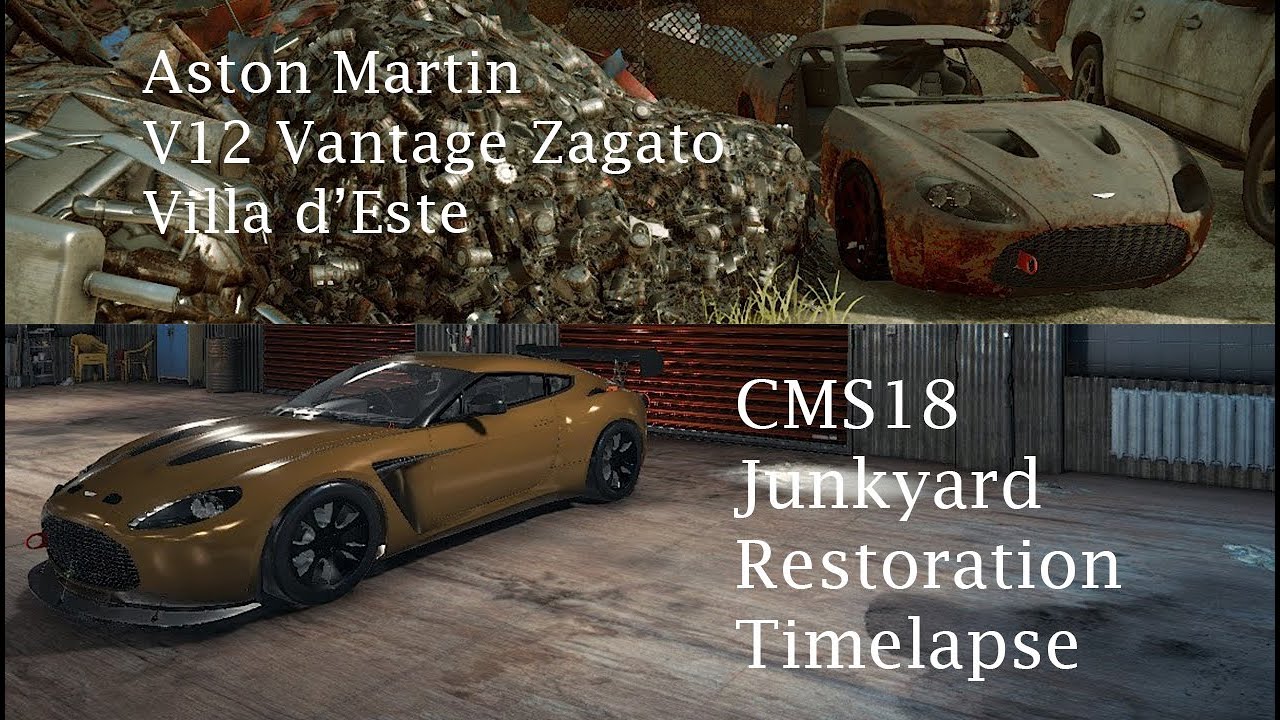 Aston Martin V12 Vantage Zagato Villa d’Este – Junkyard Restoration Gameplay Timelapse – CMS18