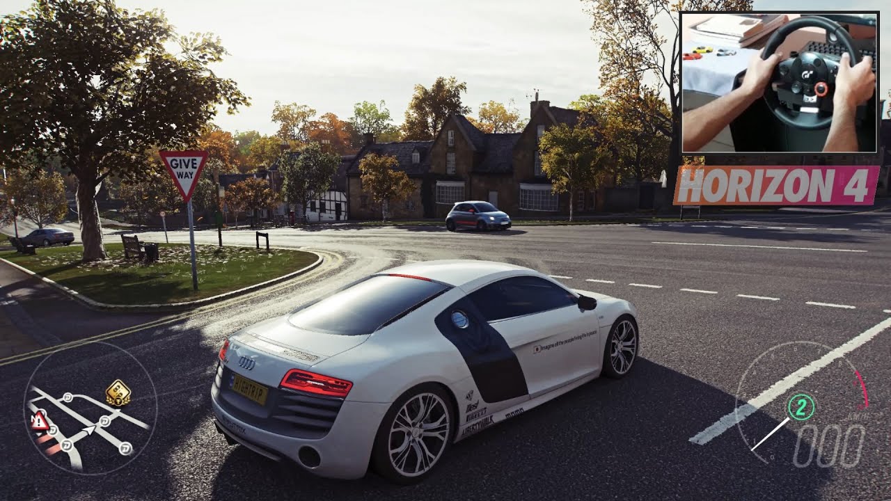 Audi R8 V10 2013 – Forza Horizon 4 Realistic Driving w/Logitech steering wheel [PC gameplay]