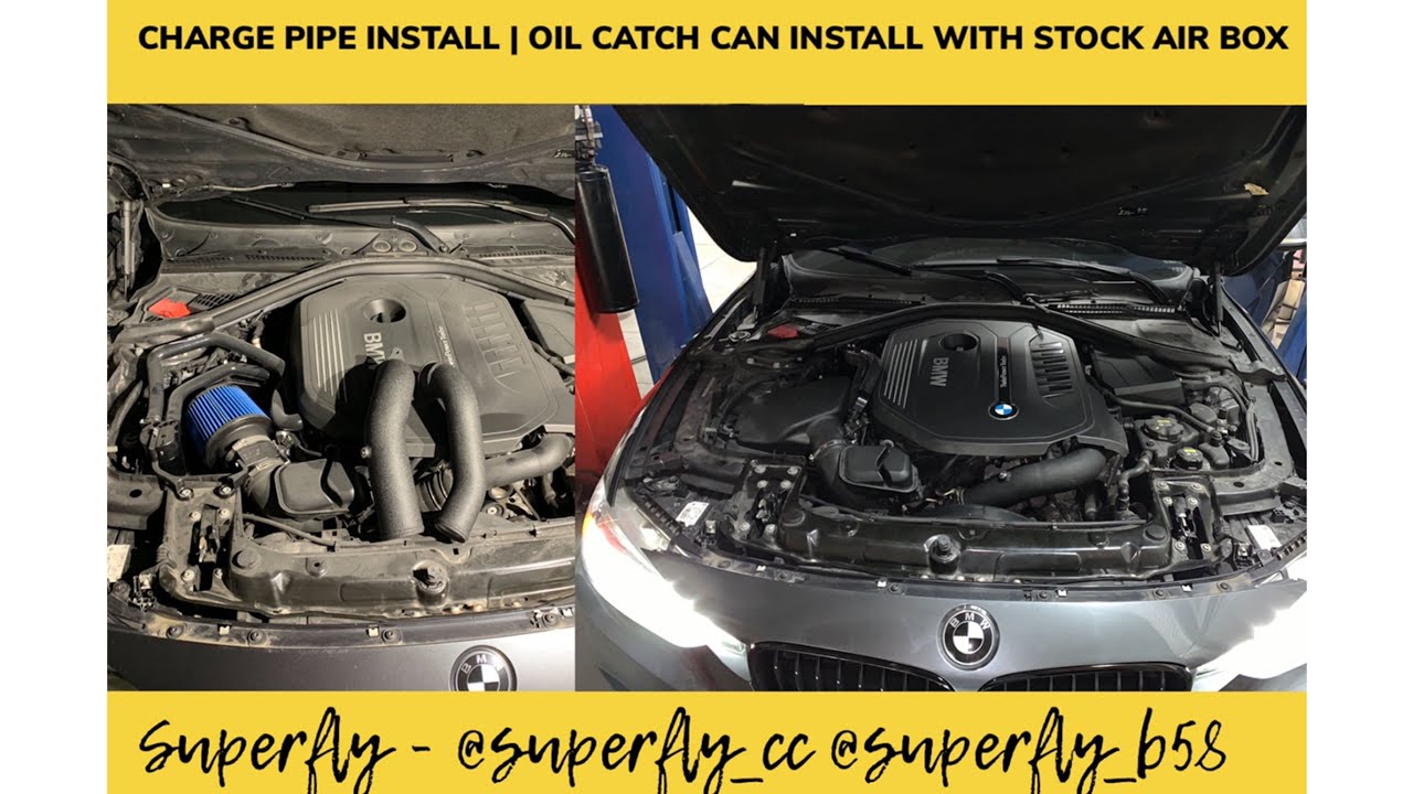 BMW 340 Charge Pipe Installation | Oil Catch Can Installation With Stock Air Box | DIY