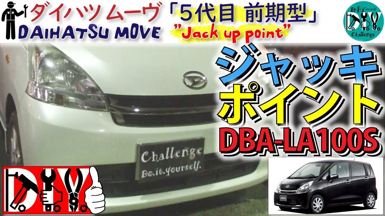 ダイハツ ムーヴ 「ジャッキポイント」 /Daihatsu MOVE '' Jack up point '' DBA-LA100S /D.I.Y. Challenge