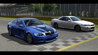 (EDM) BMW M3  e92  VS   NISSAN Skyline R34 GTR @ Monza