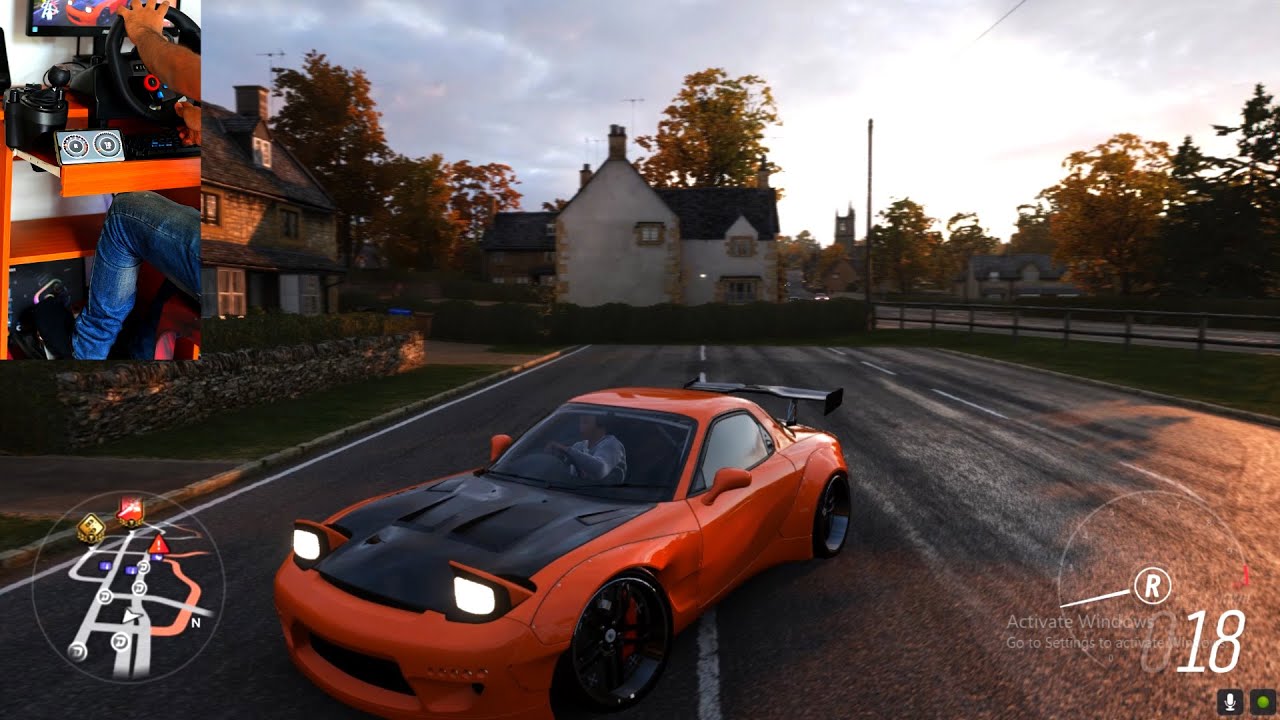 Forza Horizon 4 Mazda RX-7 (Steering Wheel + Shifter) Tokyo Drift Gameplay