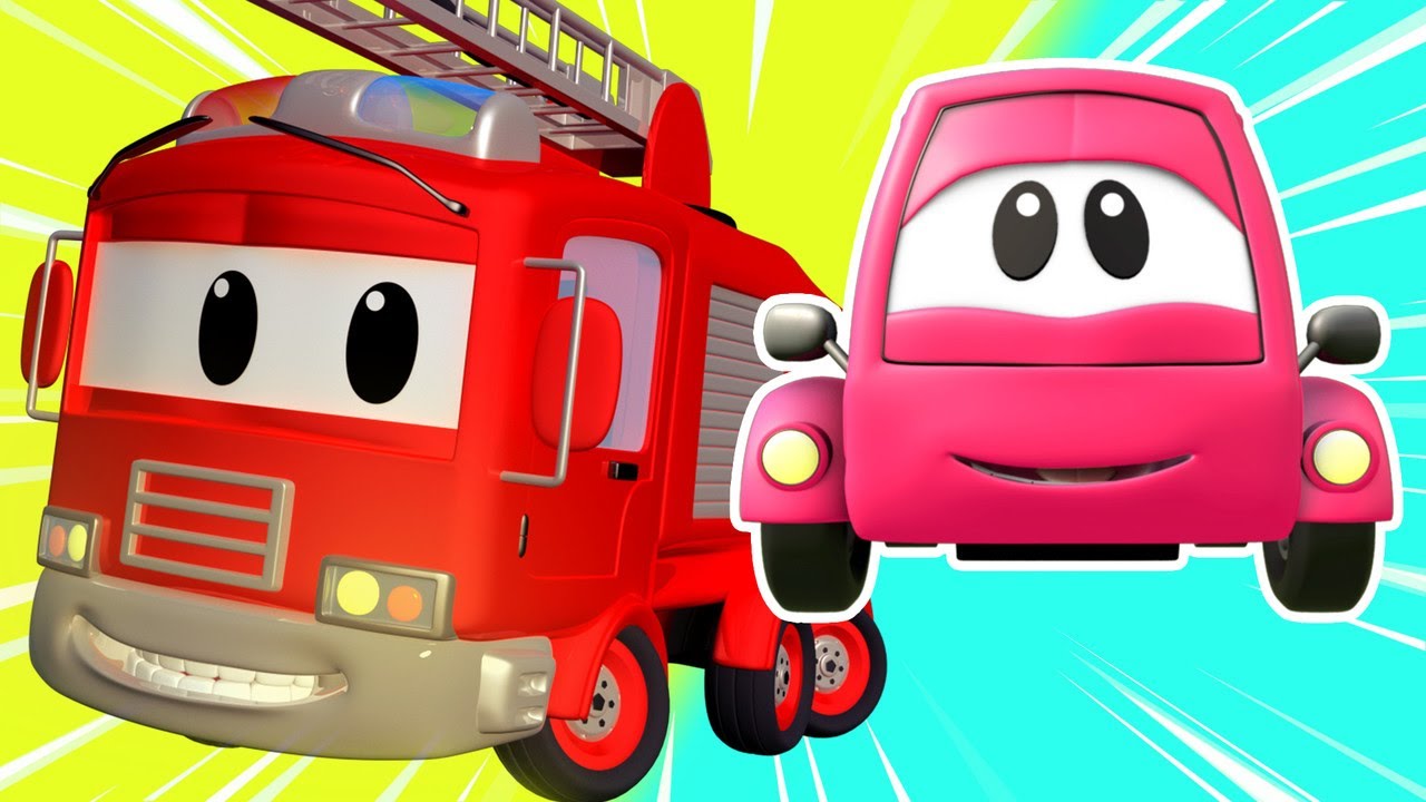 – 子供向けの警察車のアニメ 小さなピンクカーの事故  – 子供向けトラックアニメ 🚨 Helicopter for kids
