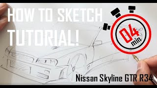 How to sketch tutorial - Nissan Skyline GTR R34