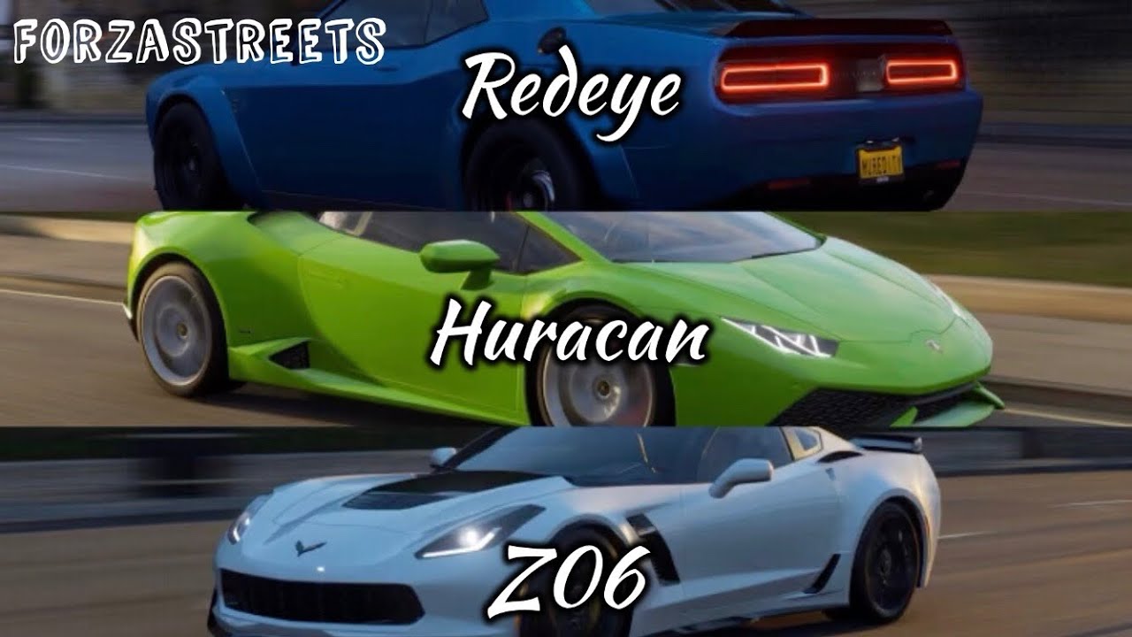 Lamborghini Huracan vs. Corvette Z06 vs. Hellcat Redeye (Replica) || FH4 vs. Real Life Comparison ||
