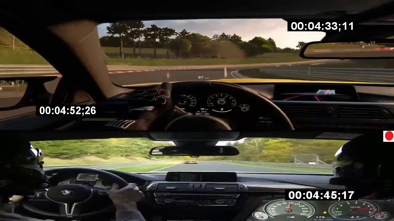 Lap Time In Nürburgring Real Life vs Gameplay BMW M4 (NO MODIFICATION)