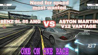 NFS Most Wanted #🎮 MERCEDES-BENZ SL 65 AMG vs ASTON MARTIN V12 VANTAGE 🏁 ONE ON ONE RACE