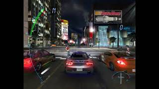 NFS Underground - Drag race - 14th & Vine - Mazda RX-7 - 22.01 secs - Maximum traffic