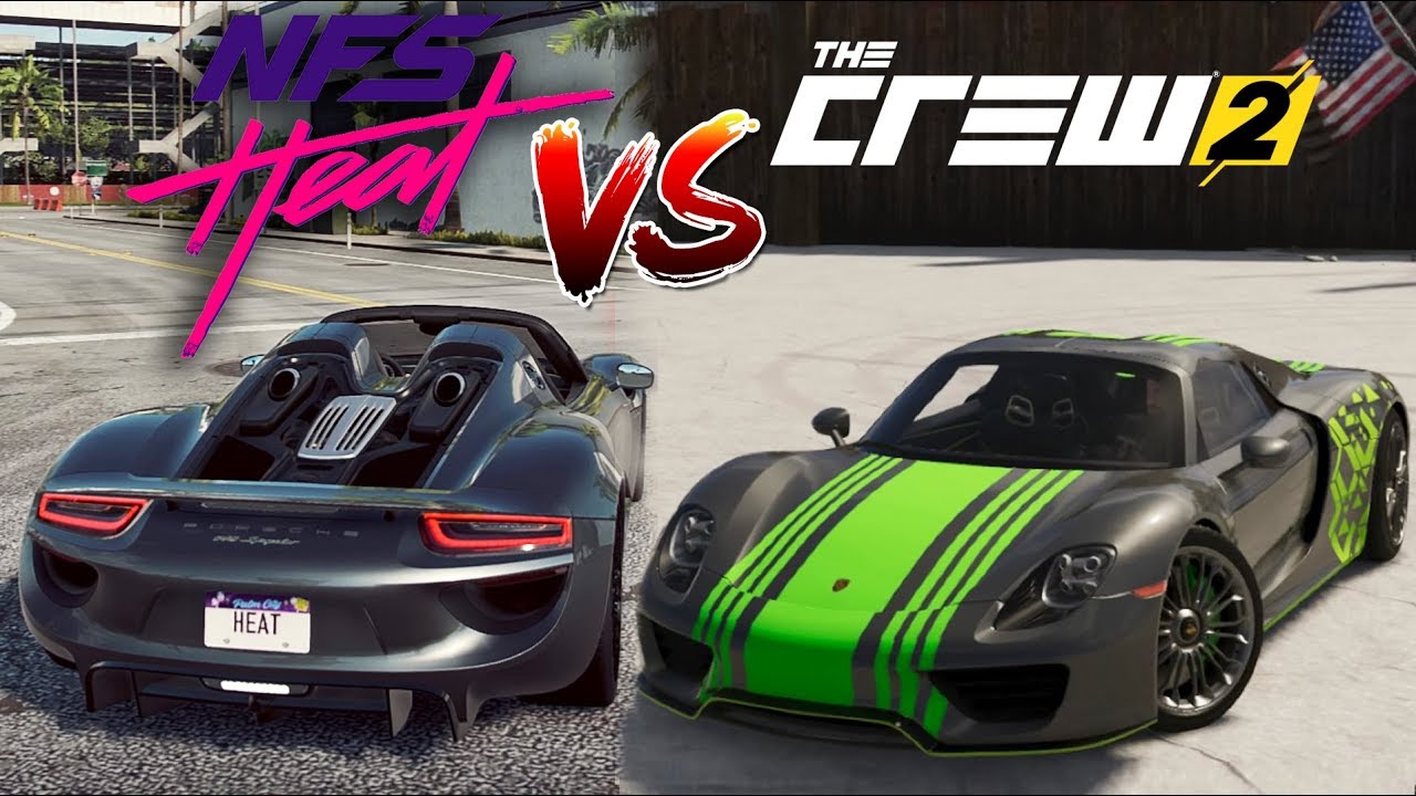 Need For Speed Heat vs The Crew 2 ⭐Porsche 918 Spyder Direct Comparison