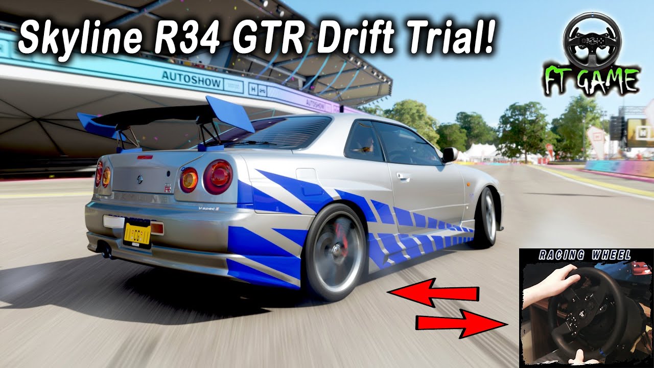 Nissan Skyline GTR R34 Drift Trial with Wheel Cam | Forza Horizon 4