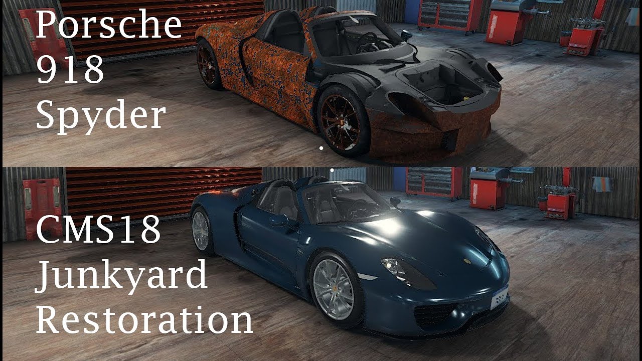 Porsche 918 Spyder – Junkyard Restoration Gameplay Timelapse – Car Mechanic Simulator 2018 CMS18