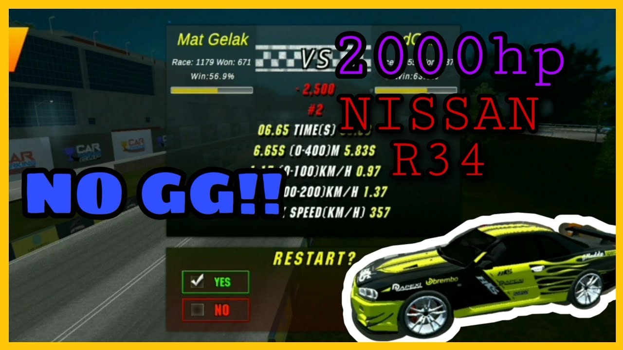 SKYLINE GT-R R34 (6.6SEC) AUTO WIN!!😲😲 CAR PARKING MULTIPLAYER.  CARA SETTING GEAR RATIO TERBAIK!!