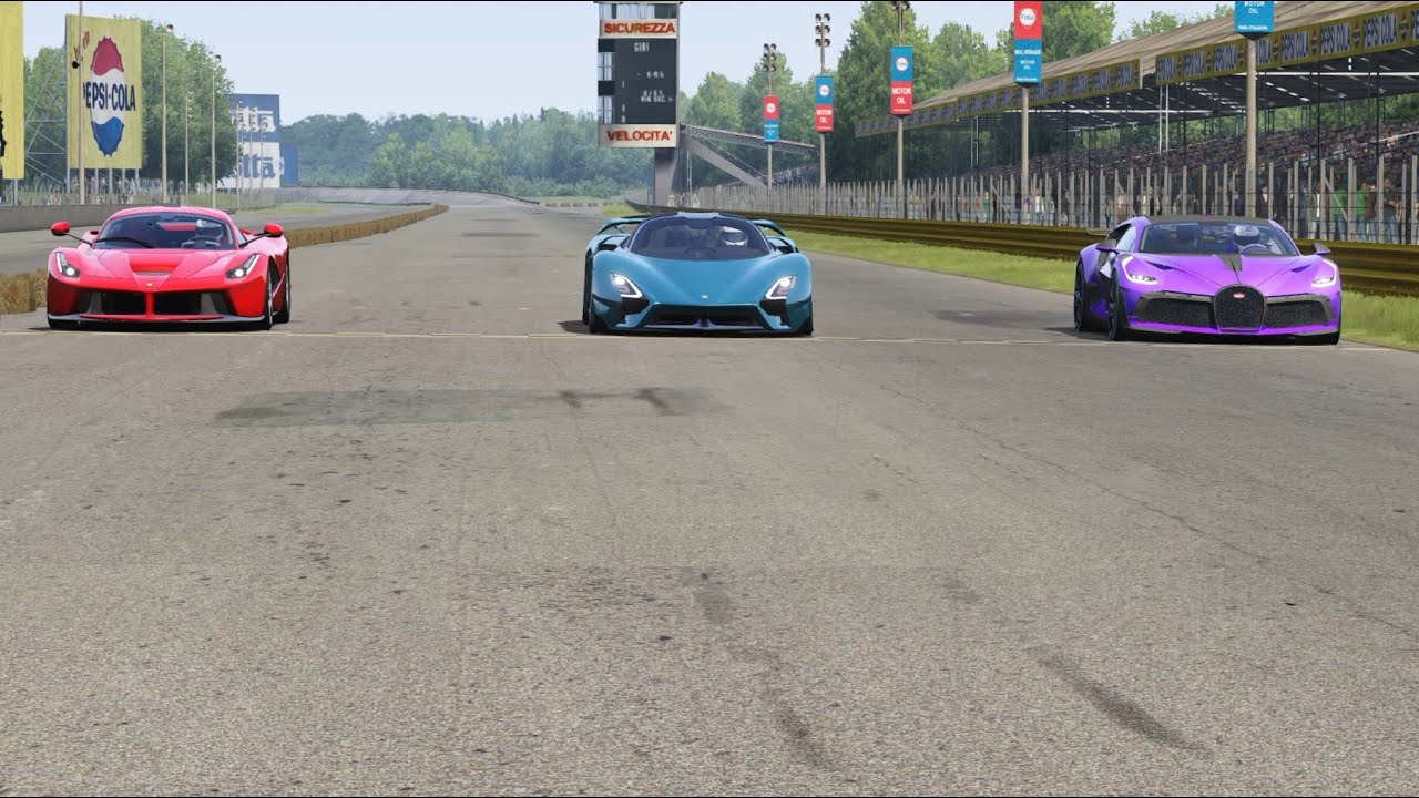 SSC Tuatara vs Bugatti Divo vs Ferrari LaFerrari at Monza Full Course