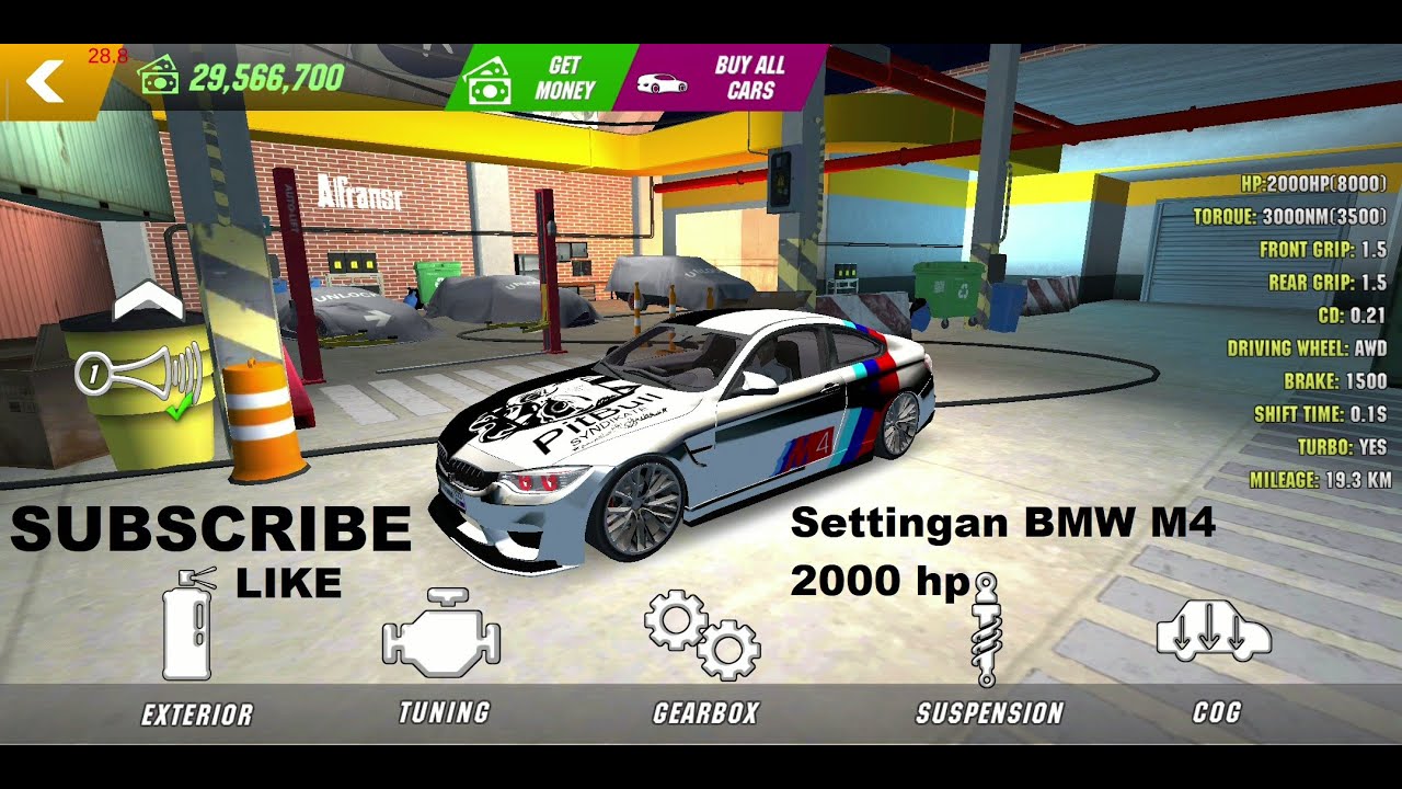 Settingan Gearbox / Gear ratio BMW M4 2000hp | Car Parking Multiplayer