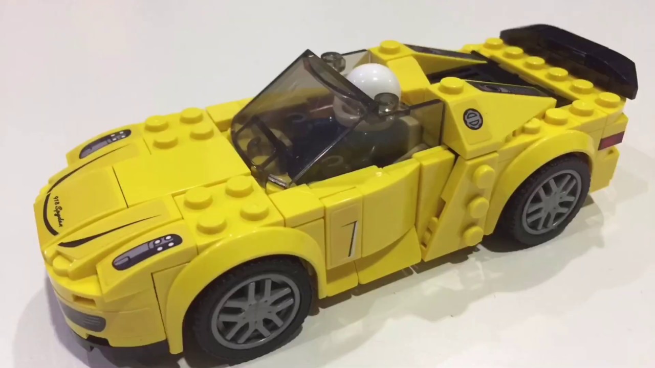 Super Car Porsche Spyder Yellow LEGO Building