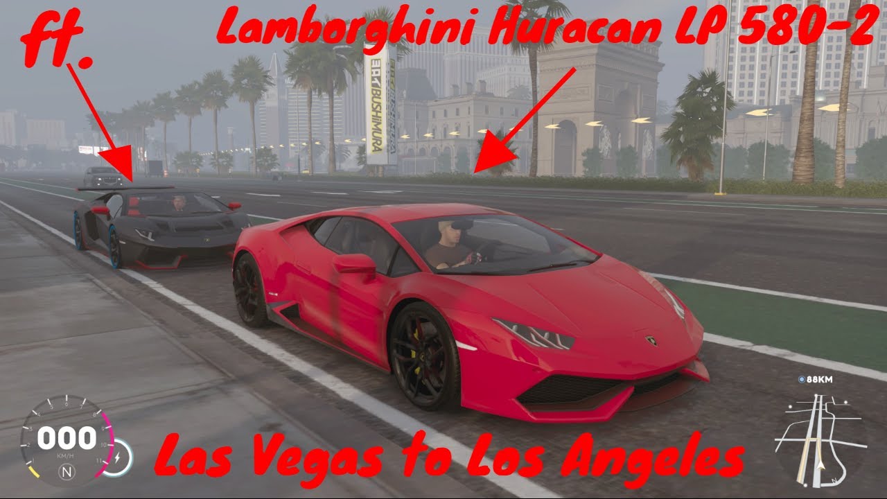 【The Crew2】PS4 | Las Vegas to Los Angeles | Lamborghini Huracan LP610-4 drift | 1080pHD 60Hz ft.