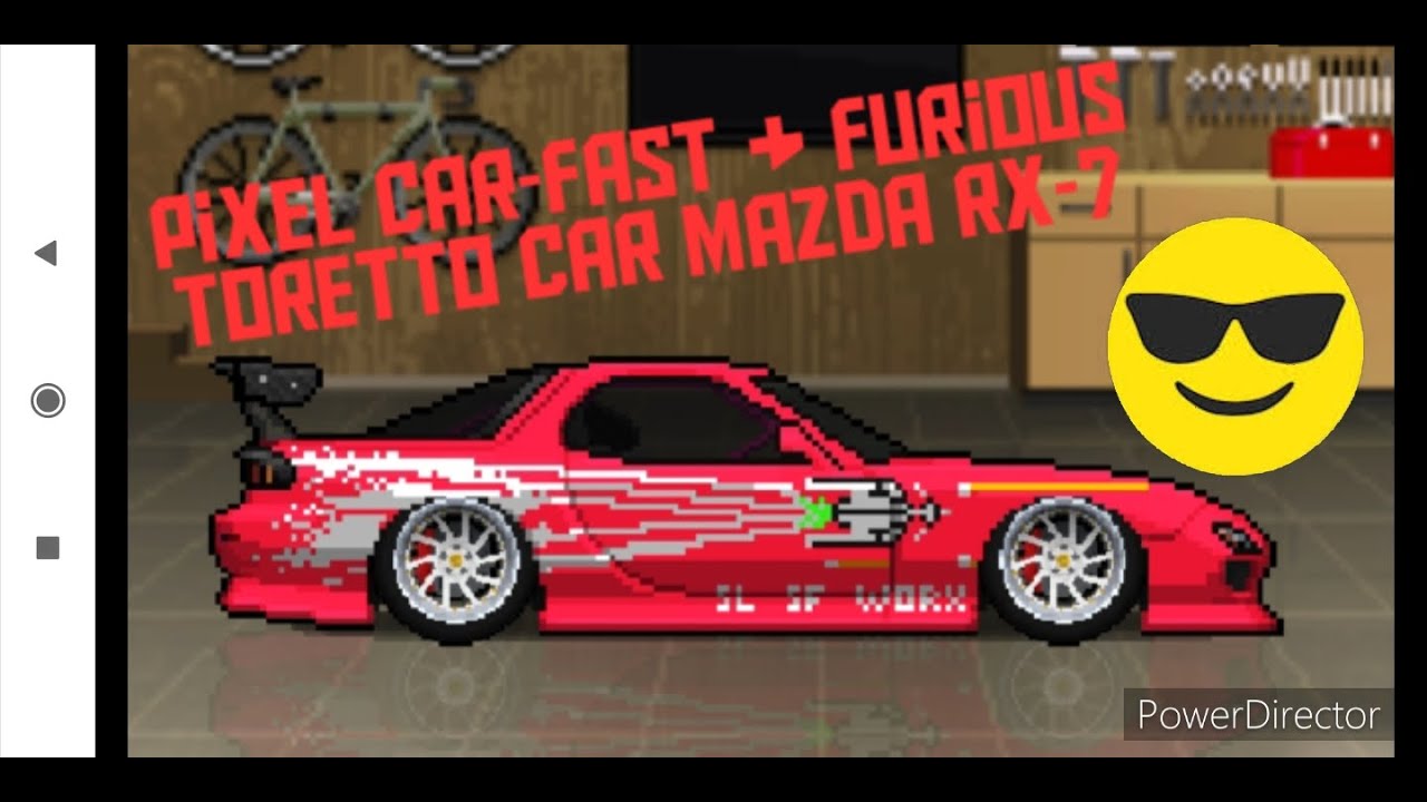 pixel car- fast & furious Toretto Mazda RX-7 race car