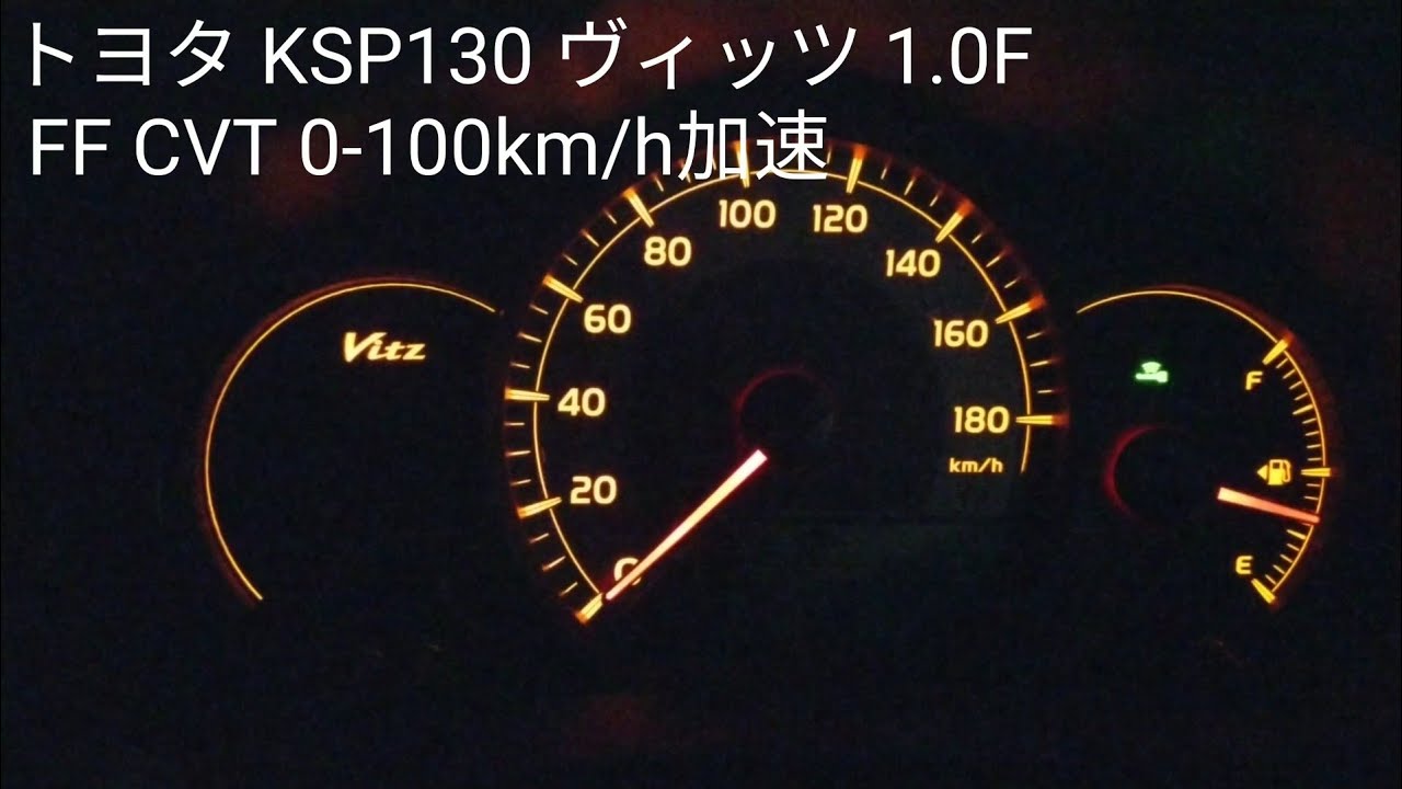 トヨタ ヴィッツ 1.0F 0-100km/h 加速