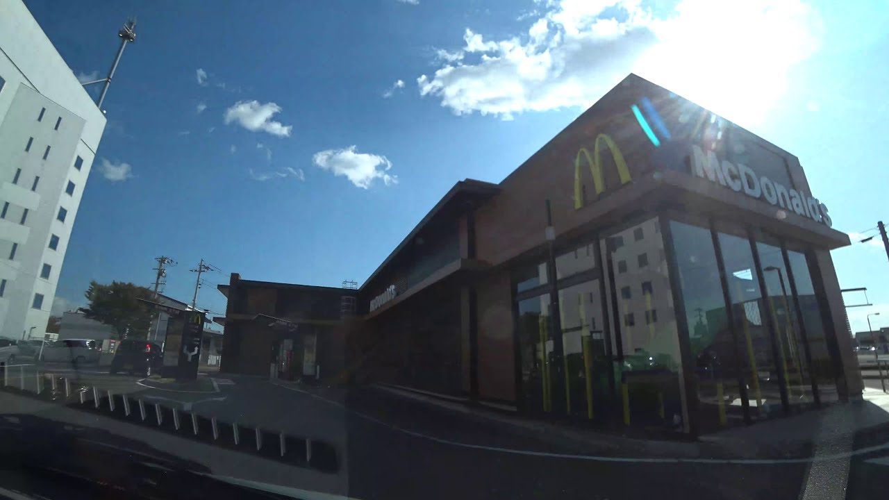 【4K】マクドナルド沖野ドライブスルー 平面駐車場(入庫⇒出庫)マック駐車場。宮城県仙台市。McDonald’s Drive Through