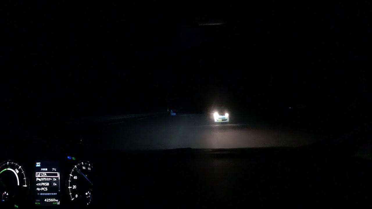 アルファード：被害軽減ブレーキ試験(夜間：街灯なし) CPFO50km/h
