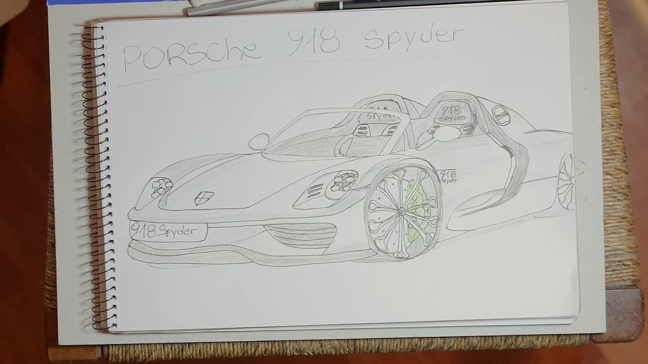 Cómo dibujar un Porsche 918 Spyder/How to draw a Porsche 918 Spyder