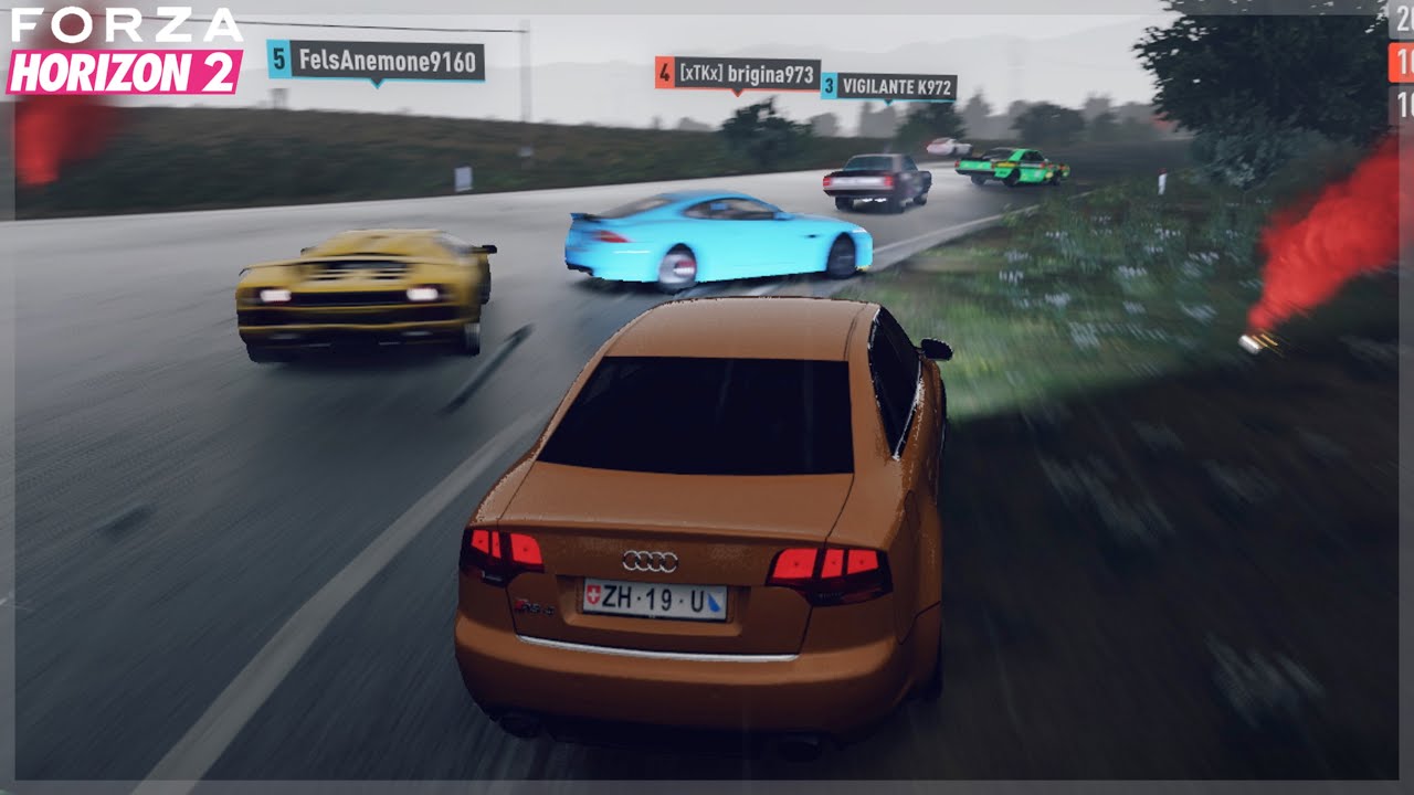 Forza Horizon 2 Online Racing (A Class Audi RS4 & BMW M4 with great sounds!)