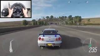 Forza Horizon 4 Paul Walker Nissan Skyline R34 GTR Steering Wheel + Shifter Gameplay