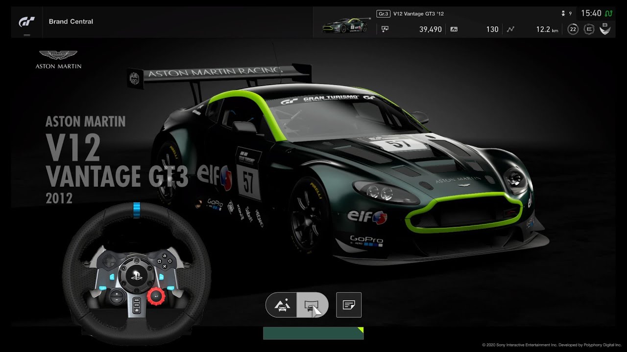 Gran Turismo Sport Aston Martin V12 Vantage GT3 PS4 game play with Logitech G29 steering wheel