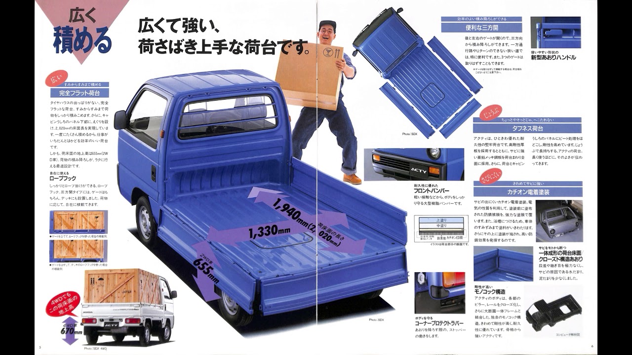 カタログ　ホンダ　アクティ・トラック　HONDA ACTY  軽トラック　本田技研工業　1989年2月